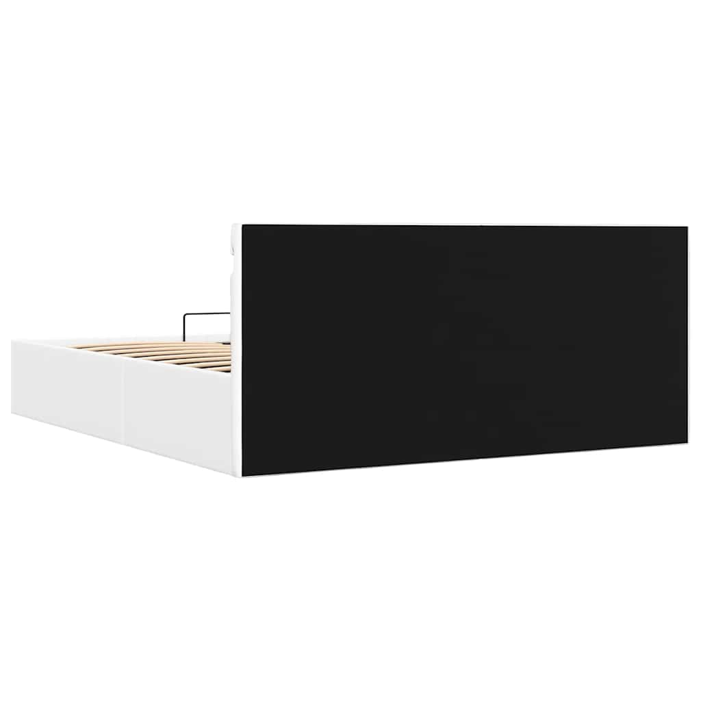 Bedframe met opslag hydraulisch LED kunstleer wit 180x200 cm is nu te koop bij PeponiXL, paradijselijk wonen!