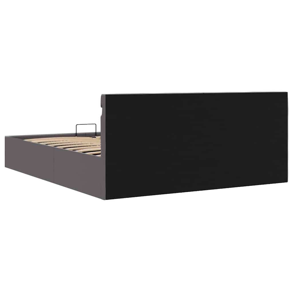 Bedframe met opslag hydraulisch LED kunstleer grijs 160x200 cm is nu te koop bij PeponiXL, paradijselijk wonen!