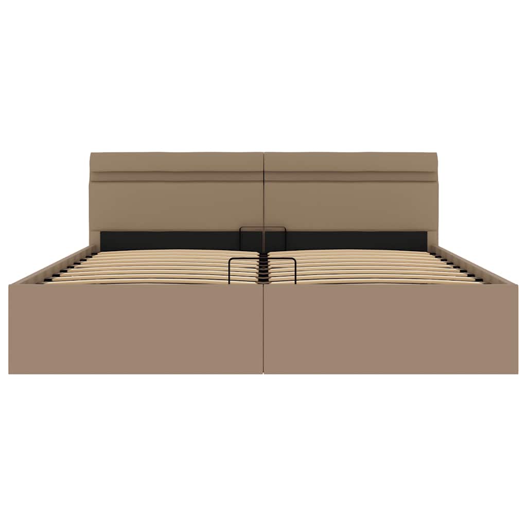 Bedframe met opbergruimte LED kunstleer cappuccino 160x200 cm is nu te koop bij PeponiXL, paradijselijk wonen!