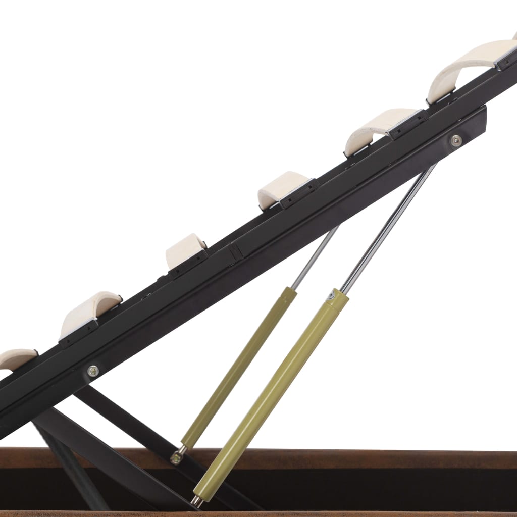 Bedframe met opslag hydraulisch LED stof bruin 180x200 cm is nu te koop bij PeponiXL, paradijselijk wonen!