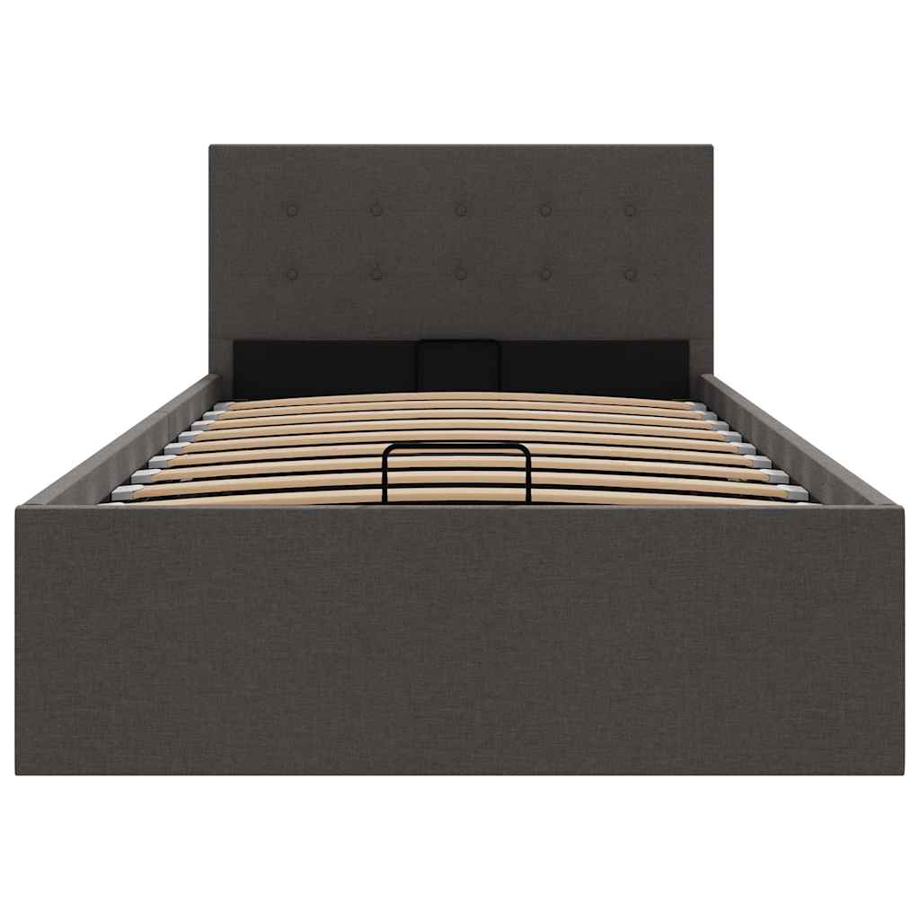 Bedframe met hydraulische opslag stof donkergrijs 90x200 cm is nu te koop bij PeponiXL, paradijselijk wonen!