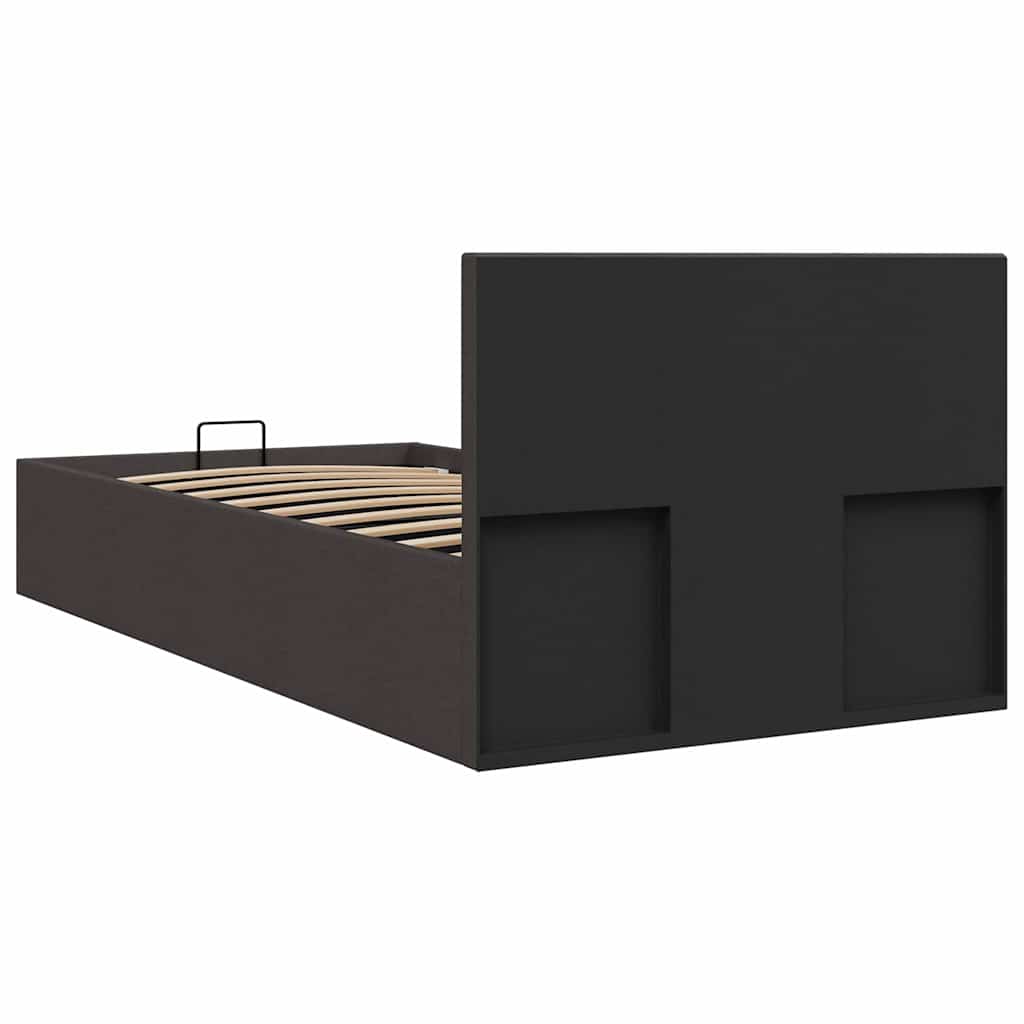 Bedframe met hydraulische opslag stof donkergrijs 100x200 cm is nu te koop bij PeponiXL, paradijselijk wonen!