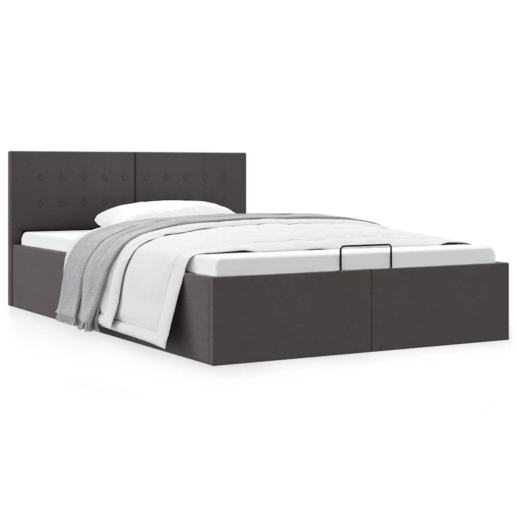 Bedframe met hydraulische opslag stof donkergrijs 120x200 cm is nu te koop bij PeponiXL, paradijselijk wonen!