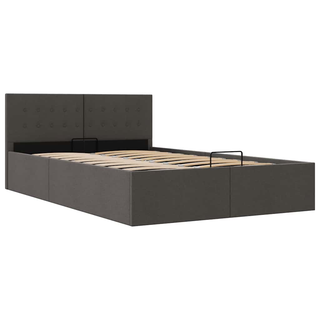 Bedframe met hydraulische opslag stof donkergrijs 120x200 cm is nu te koop bij PeponiXL, paradijselijk wonen!