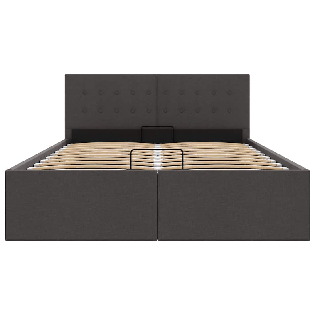 Bedframe met hydraulische opslag stof donkergrijs 120x200 cm is nu te koop bij PeponiXL, paradijselijk wonen!