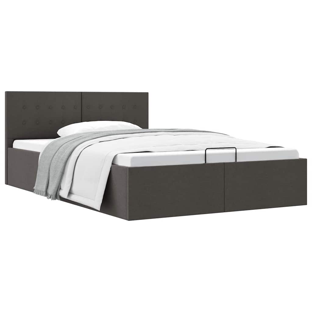 Bedframe met hydraulische opslag stof donkergrijs 120x200 cm is nu te koop bij PeponiXL, paradijselijk wonen!