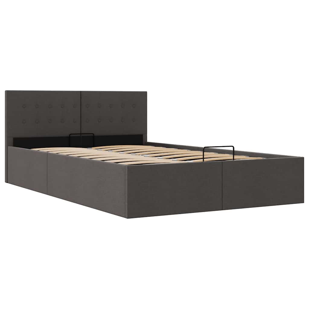 Bedframe met hydraulische opslag stof donkergrijs 140x200 cm is nu te koop bij PeponiXL, paradijselijk wonen!