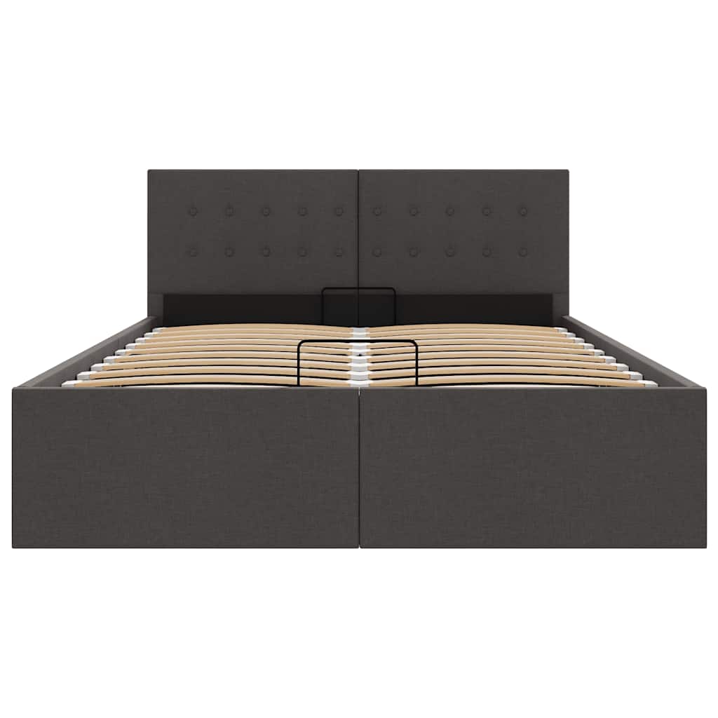 Bedframe met hydraulische opslag stof donkergrijs 140x200 cm is nu te koop bij PeponiXL, paradijselijk wonen!