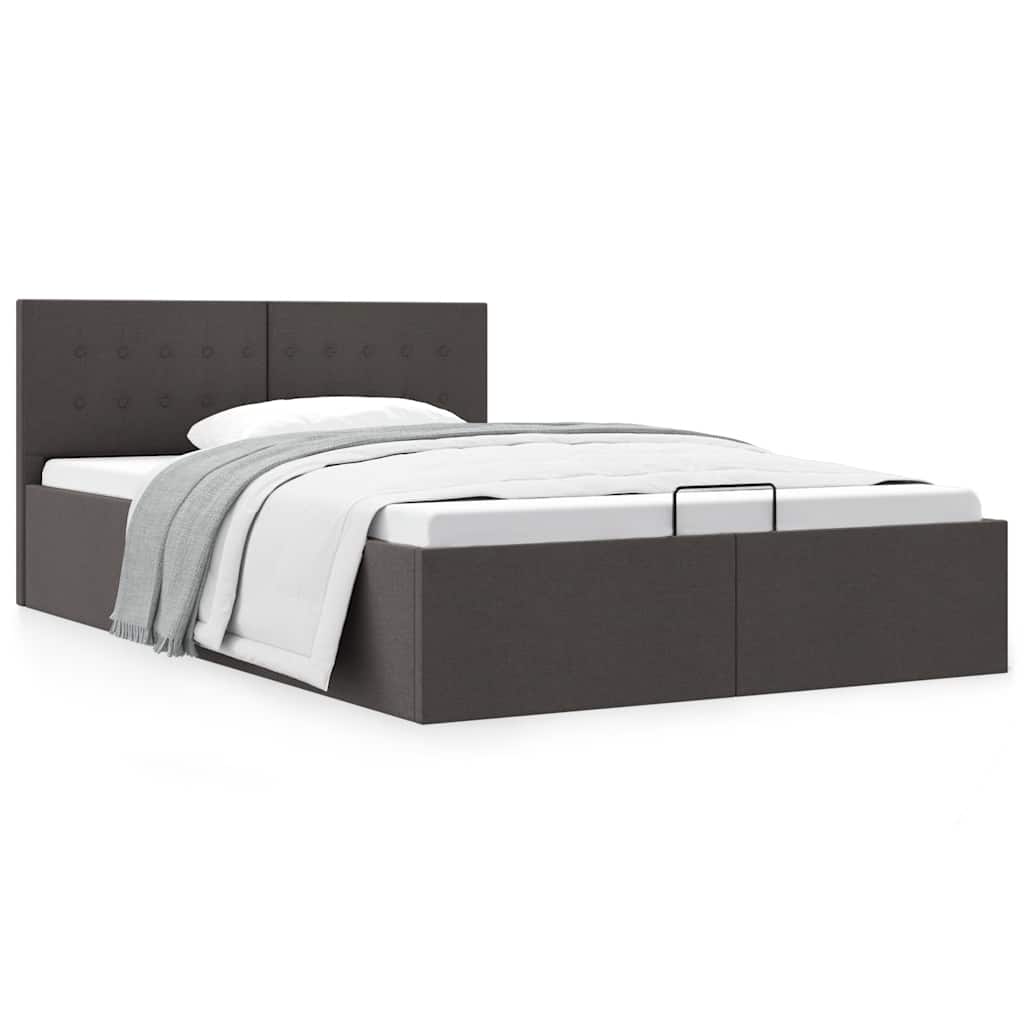 Bedframe met hydraulische opslag stof donkergrijs 140x200 cm is nu te koop bij PeponiXL, paradijselijk wonen!
