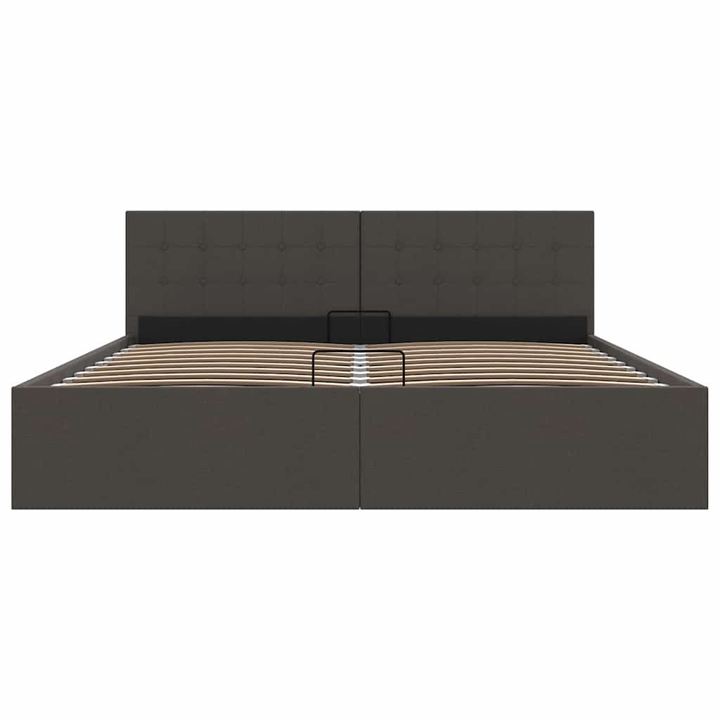 Bedframe met hydraulische opslag stof donkergrijs 160x200 cm is nu te koop bij PeponiXL, paradijselijk wonen!