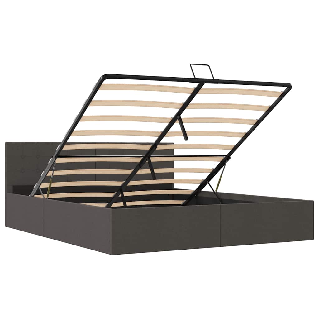 Bedframe met hydraulische opslag stof donkergrijs 160x200 cm is nu te koop bij PeponiXL, paradijselijk wonen!
