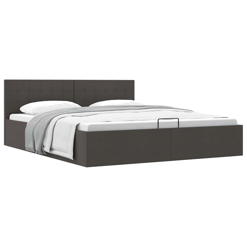 Bedframe met hydraulische opslag stof donkergrijs 180x200 cm is nu te koop bij PeponiXL, paradijselijk wonen!