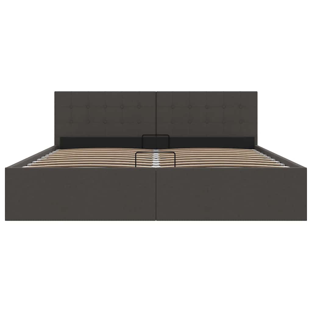 Bedframe met hydraulische opslag stof donkergrijs 180x200 cm is nu te koop bij PeponiXL, paradijselijk wonen!