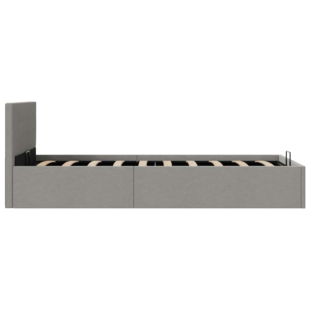 Bedframe met hydraulische opslag stof lichtgrijs 90x200 cm is nu te koop bij PeponiXL, paradijselijk wonen!