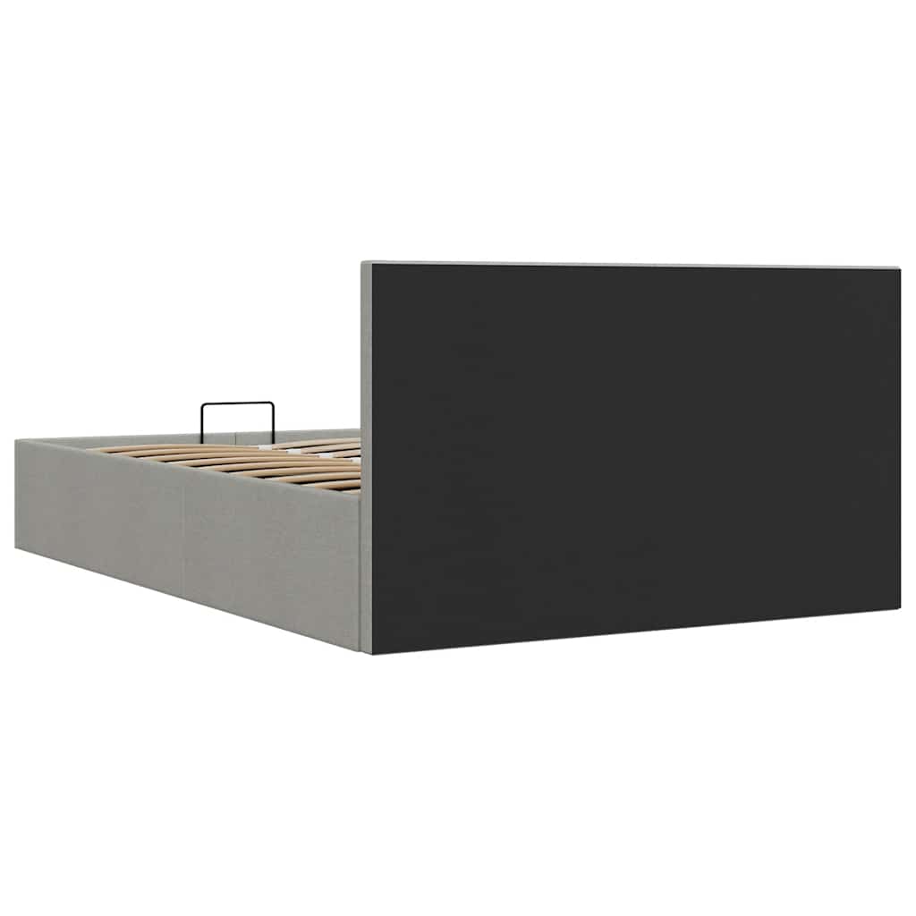 Bedframe met hydraulische opslag stof lichtgrijs 140x200 cm is nu te koop bij PeponiXL, paradijselijk wonen!