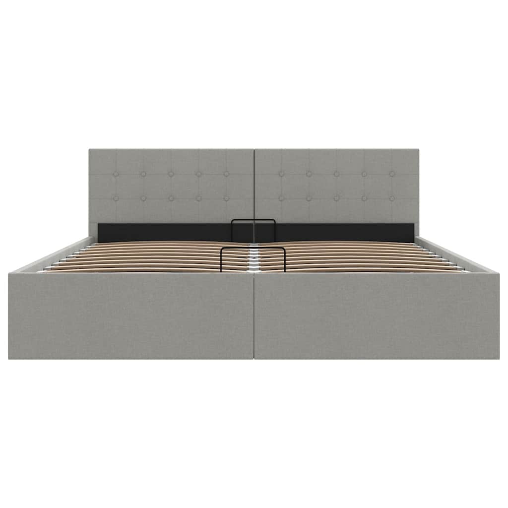 Bedframe met hydraulische opslag stof lichtgrijs 180x200 cm is nu te koop bij PeponiXL, paradijselijk wonen!