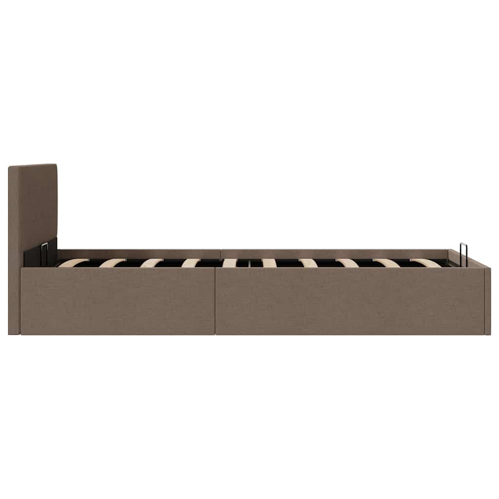 Bedframe met hydraulische opslag stof taupe 90x200 cm is nu te koop bij PeponiXL, paradijselijk wonen!