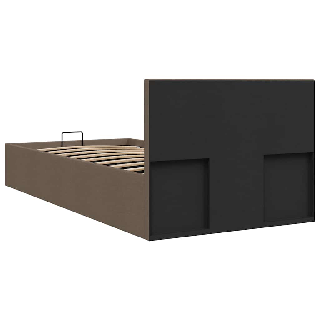 Bedframe met hydraulische opslag stof taupe 90x200 cm is nu te koop bij PeponiXL, paradijselijk wonen!