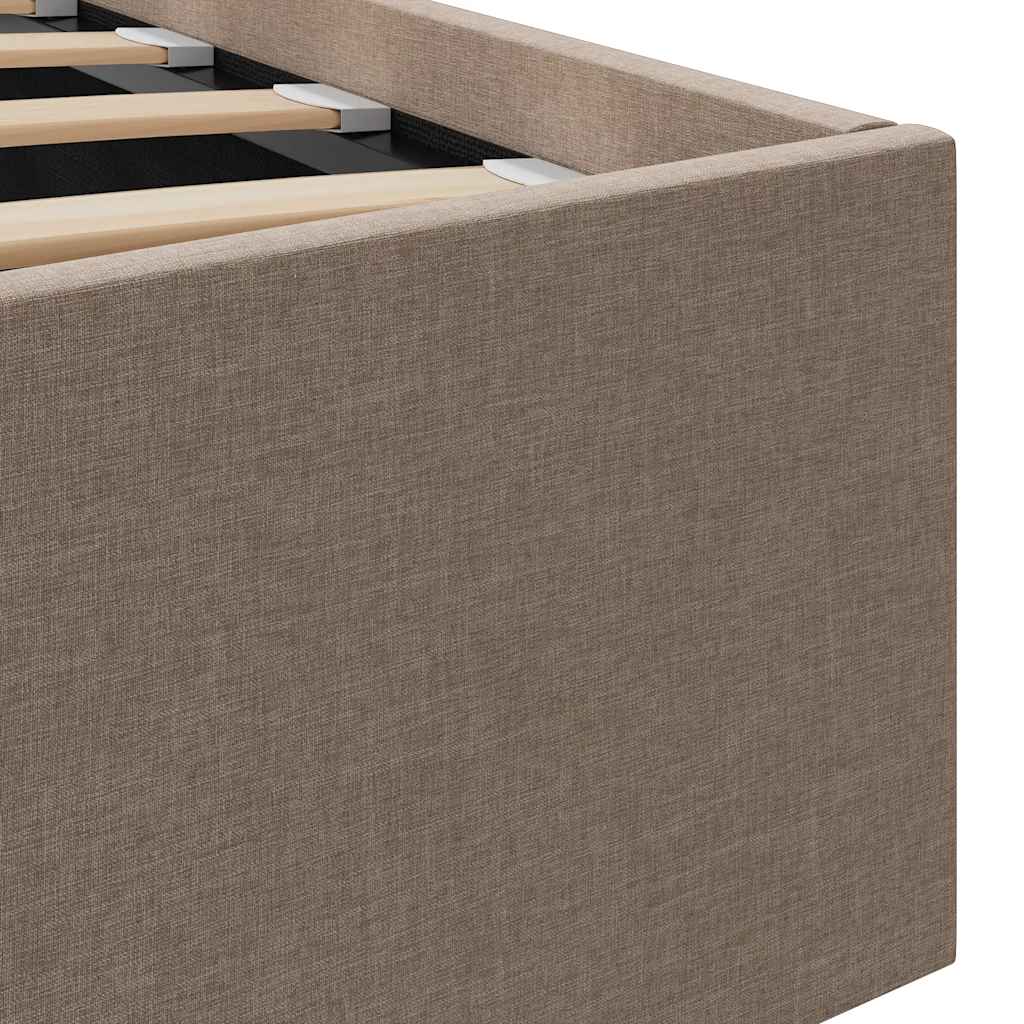 Bedframe met hydraulische opslag stof taupe 90x200 cm is nu te koop bij PeponiXL, paradijselijk wonen!