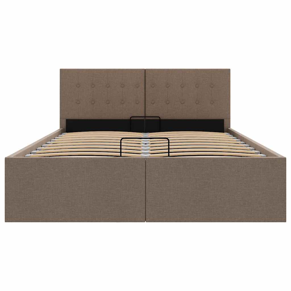 Bedframe met hydraulische opslag stof taupe 120x200 cm is nu te koop bij PeponiXL, paradijselijk wonen!