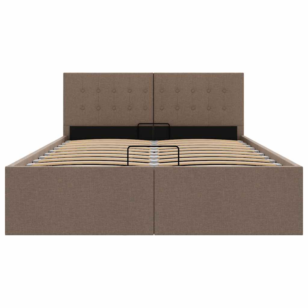 Bedframe met hydraulische opslag stof taupe 140x200 cm is nu te koop bij PeponiXL, paradijselijk wonen!