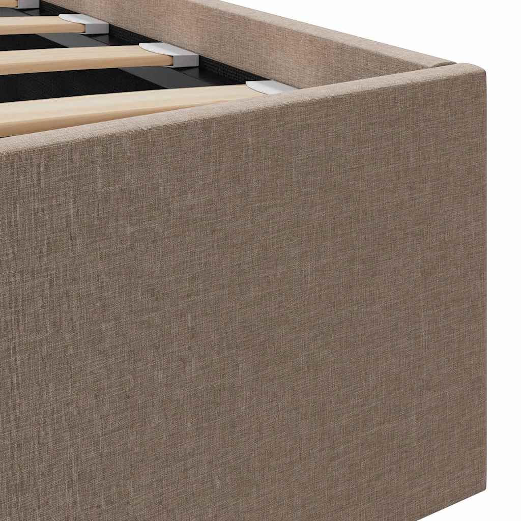 Bedframe met hydraulische opslag stof taupe 140x200 cm is nu te koop bij PeponiXL, paradijselijk wonen!