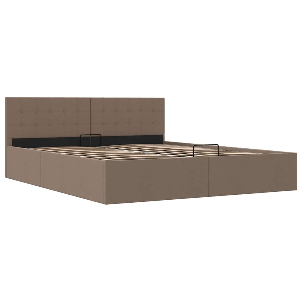 Bedframe met hydraulische opslag stof taupe 160x200 cm is nu te koop bij PeponiXL, paradijselijk wonen!