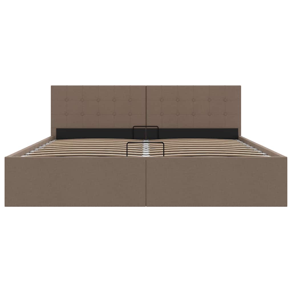Bedframe met hydraulische opslag stof taupe 160x200 cm is nu te koop bij PeponiXL, paradijselijk wonen!