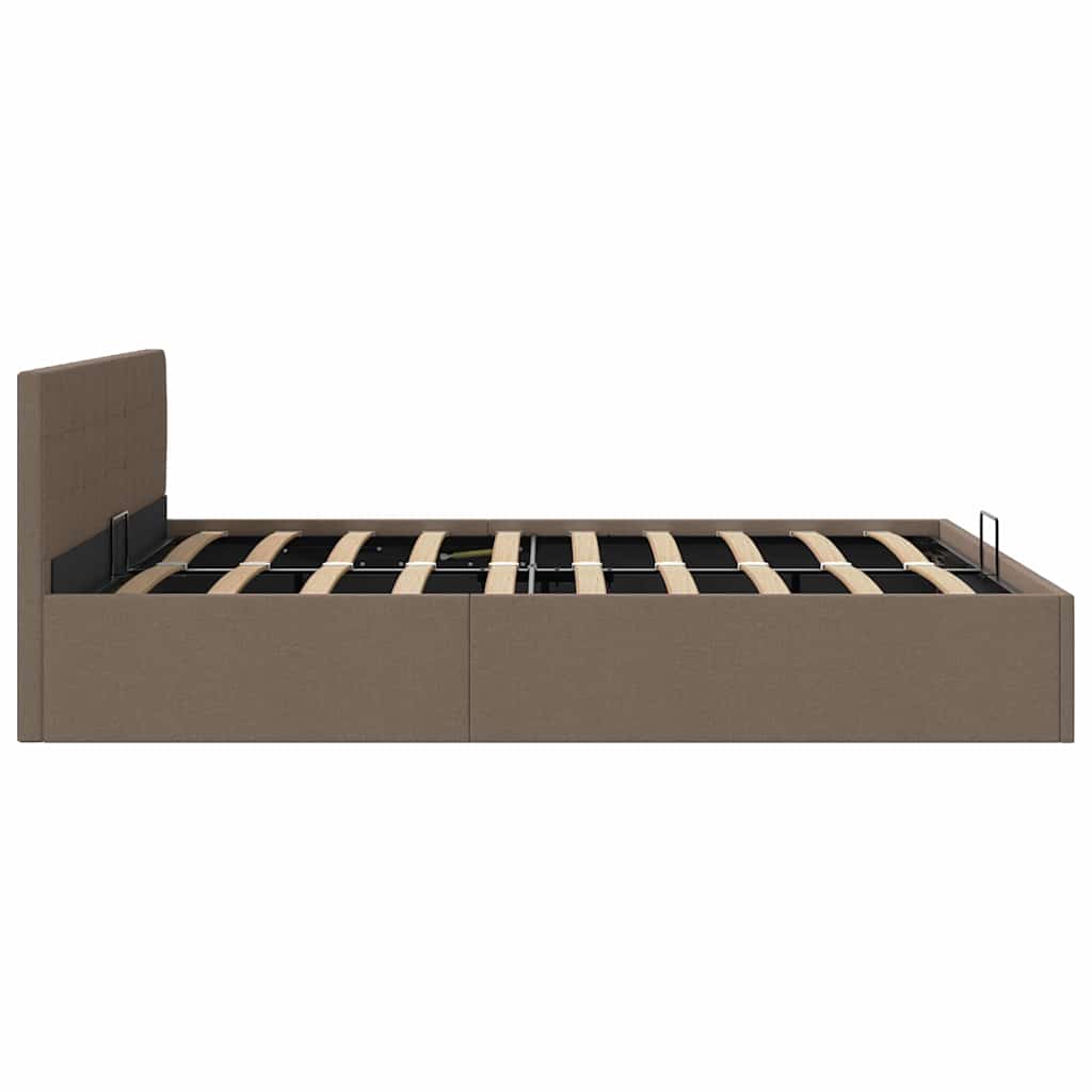 Bedframe met hydraulische opslag stof taupe 160x200 cm is nu te koop bij PeponiXL, paradijselijk wonen!