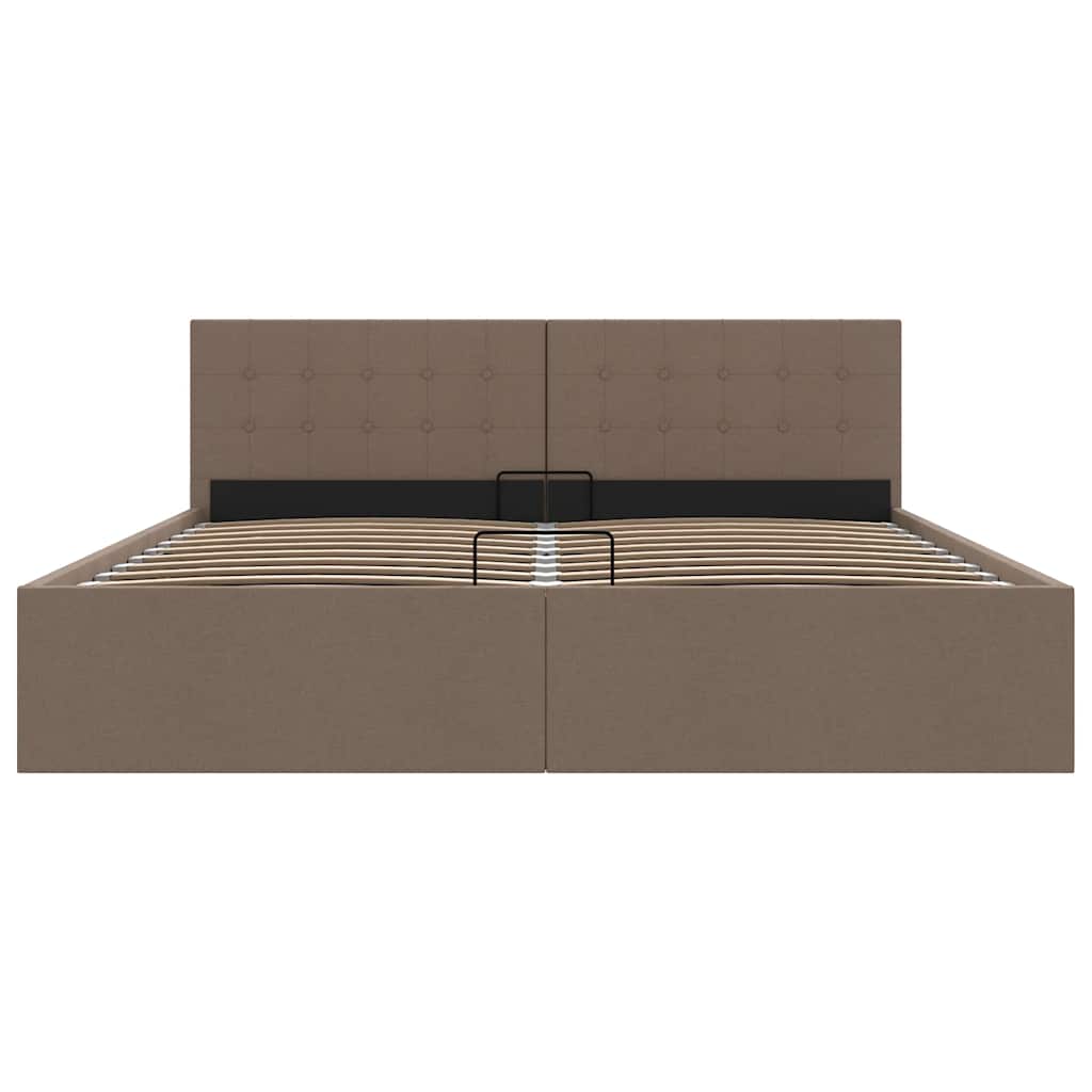 Bedframe met hydraulische opslag stof taupe 180x200 cm is nu te koop bij PeponiXL, paradijselijk wonen!