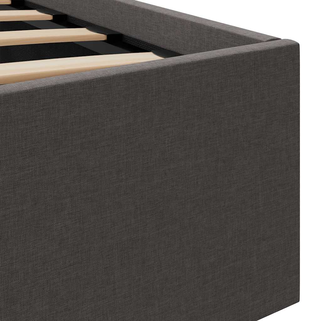 Bedframe met opbergruimte en LED stof donkergrijs 100x200 cm is nu te koop bij PeponiXL, paradijselijk wonen!