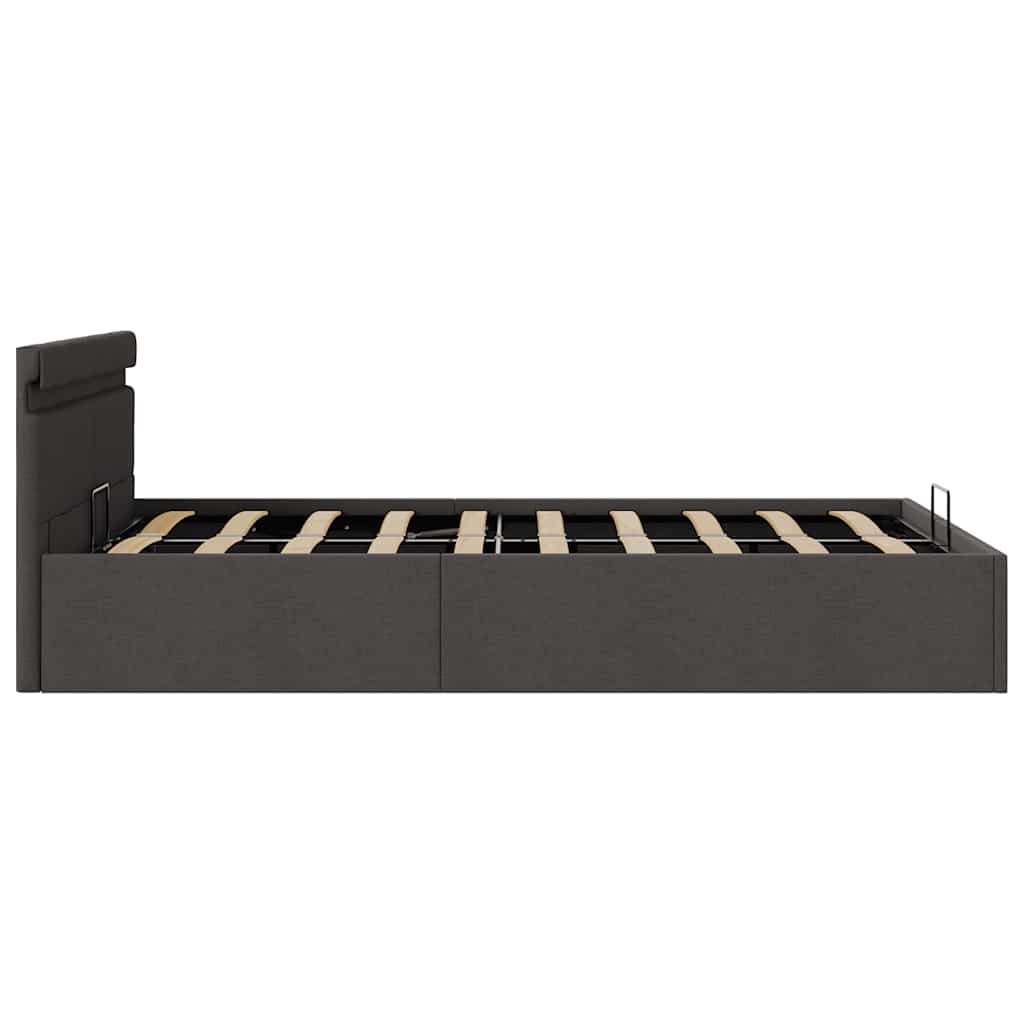 Bedframe met opslag en LED stof donkergrijs 120x200 cm is nu te koop bij PeponiXL, paradijselijk wonen!