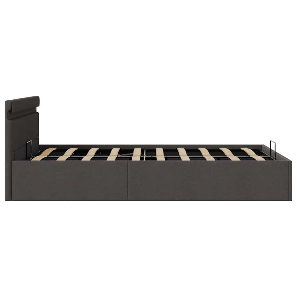 Bedframe met opbergruimte en LED stof donkergrijs 140x200 cm is nu te koop bij PeponiXL, paradijselijk wonen!
