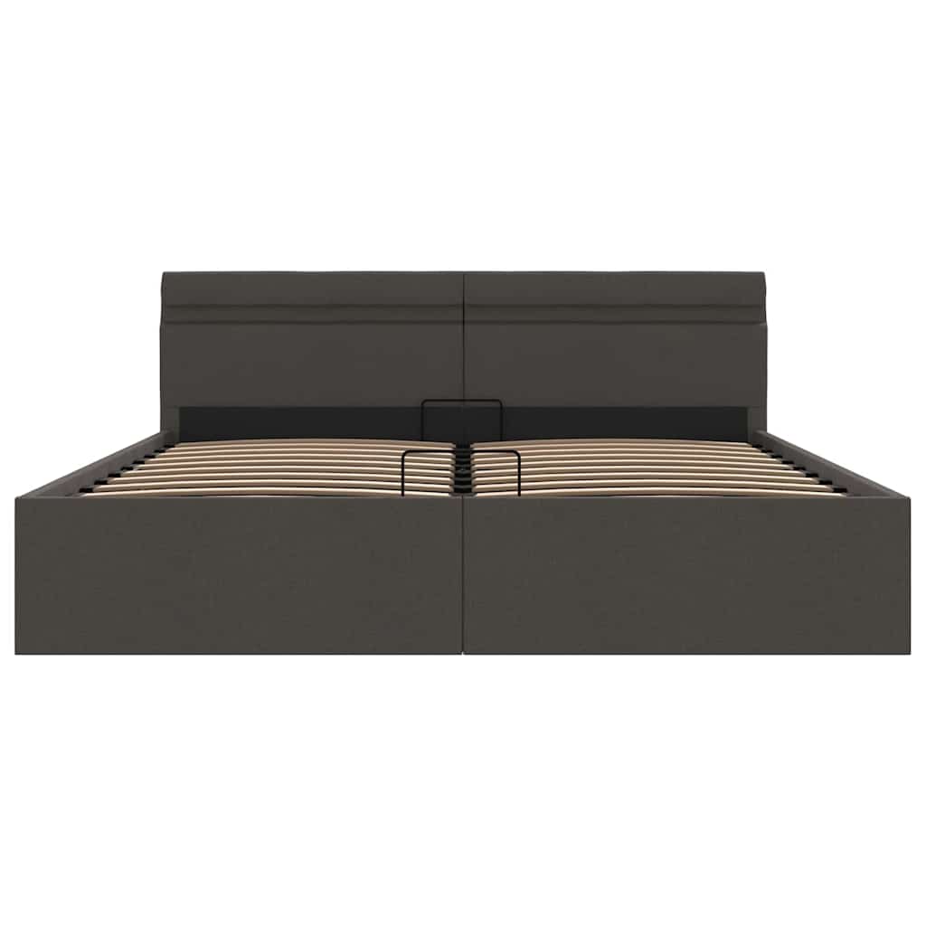 Bedframe met opbergruimte en LED stof donkergrijs 160x200 cm is nu te koop bij PeponiXL, paradijselijk wonen!