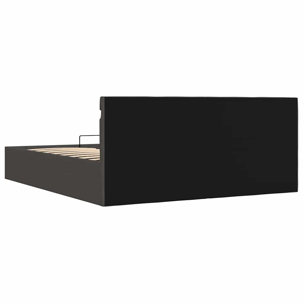 Bedframe met opbergruimte en LED stof donkergrijs 160x200 cm is nu te koop bij PeponiXL, paradijselijk wonen!