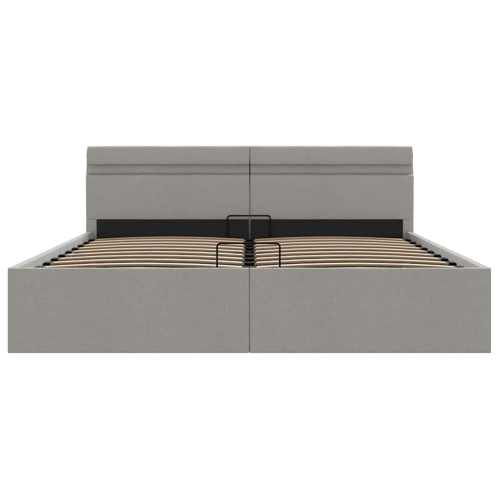 Bedframe met opbergruimte en LED stof lichtgrijs 180x200 cm is nu te koop bij PeponiXL, paradijselijk wonen!