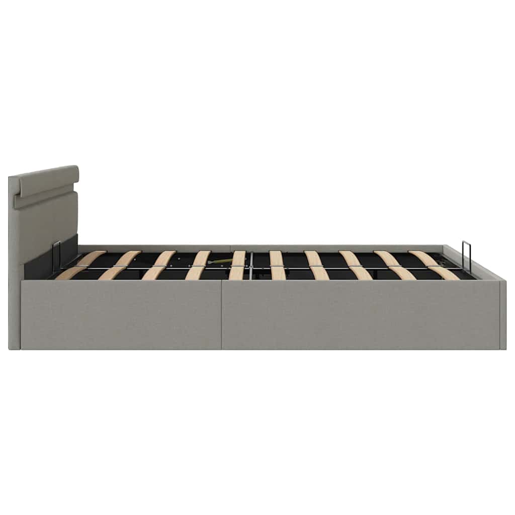 Bedframe met opbergruimte en LED stof lichtgrijs 180x200 cm is nu te koop bij PeponiXL, paradijselijk wonen!