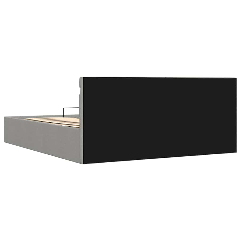 Bedframe met opbergruimte en LED stof lichtgrijs 180x200 cm is nu te koop bij PeponiXL, paradijselijk wonen!