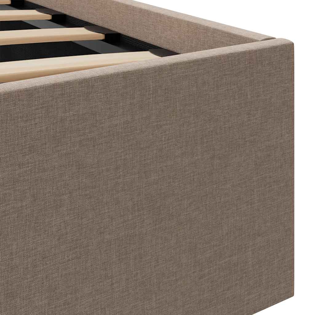 Bedframe met hydraulische opslag en LED stof taupe 90x200 cm is nu te koop bij PeponiXL, paradijselijk wonen!