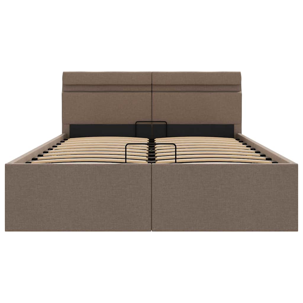 Bedframe met hydraulische opslag en LED stof taupe 120x200 cm is nu te koop bij PeponiXL, paradijselijk wonen!
