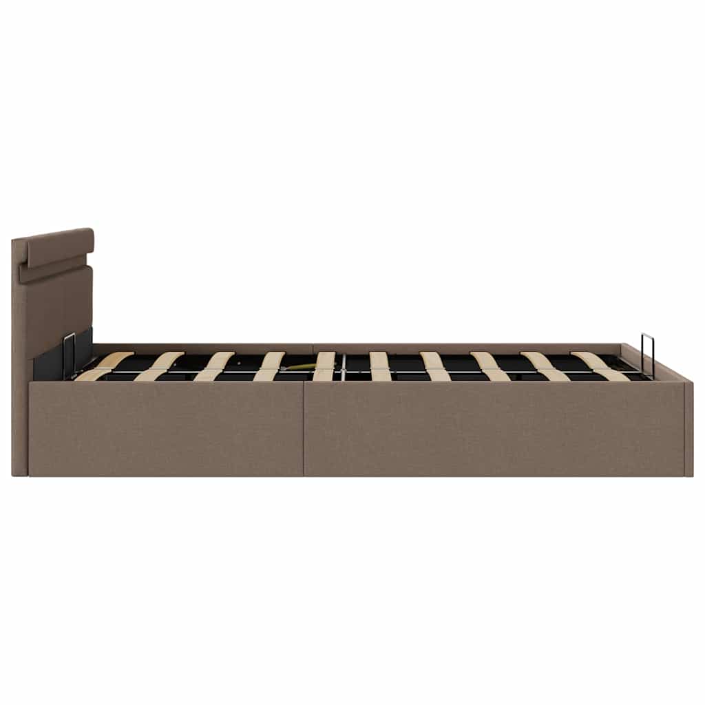 Bedframe met hydraulische opslag en LED stof taupe 120x200 cm is nu te koop bij PeponiXL, paradijselijk wonen!