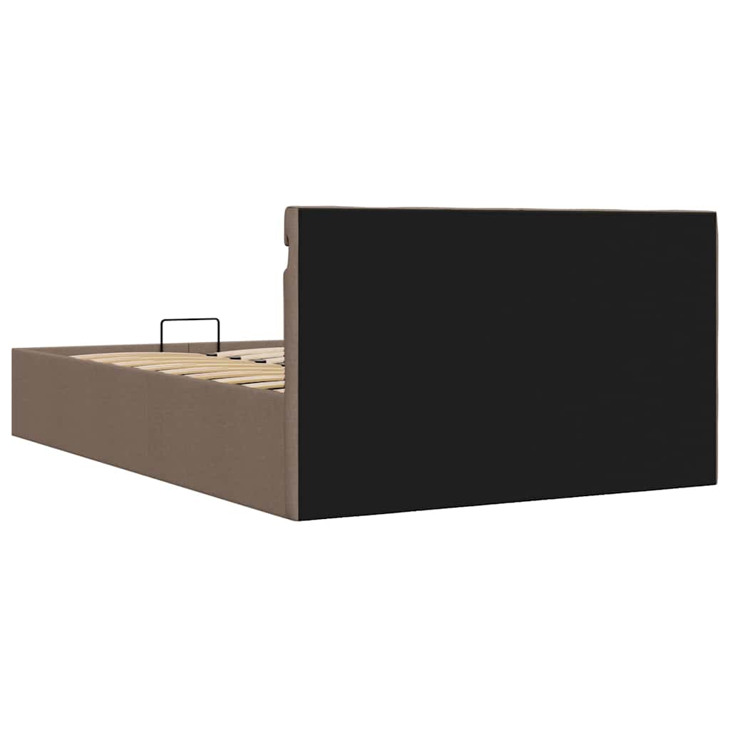 Bedframe met hydraulische opslag en LED stof taupe 140x200 cm is nu te koop bij PeponiXL, paradijselijk wonen!