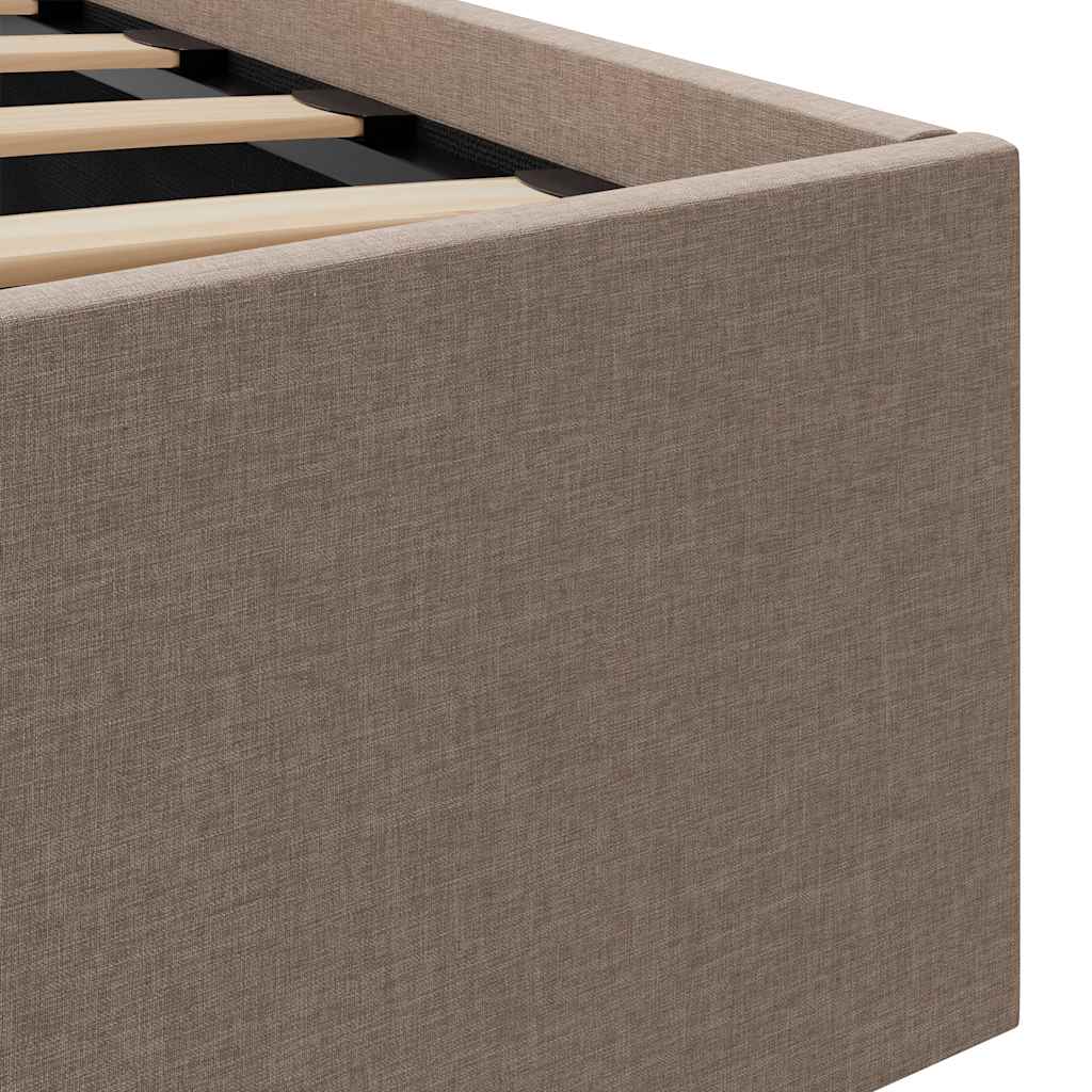 Bedframe met hydraulische opslag en LED stof taupe 140x200 cm is nu te koop bij PeponiXL, paradijselijk wonen!