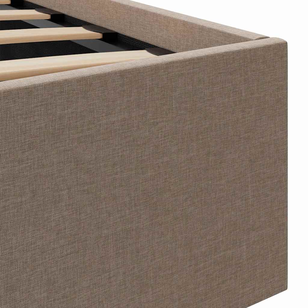 Bedframe met hydraulische opslag en LED stof taupe 160x200 cm is nu te koop bij PeponiXL, paradijselijk wonen!