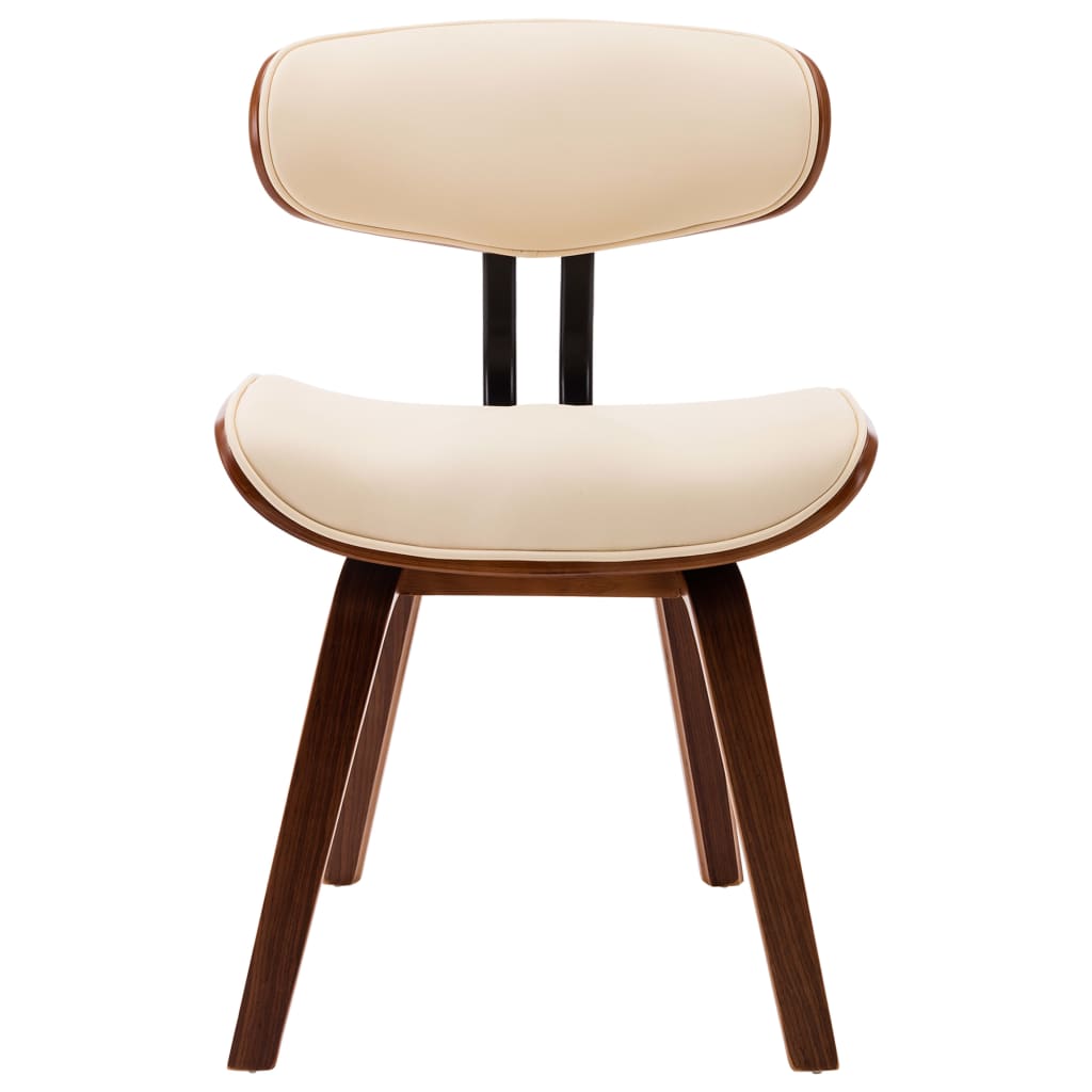 Eetkamerstoelen 6 st gebogen hout en kunstleer crème is nu te koop bij PeponiXL, paradijselijk wonen!