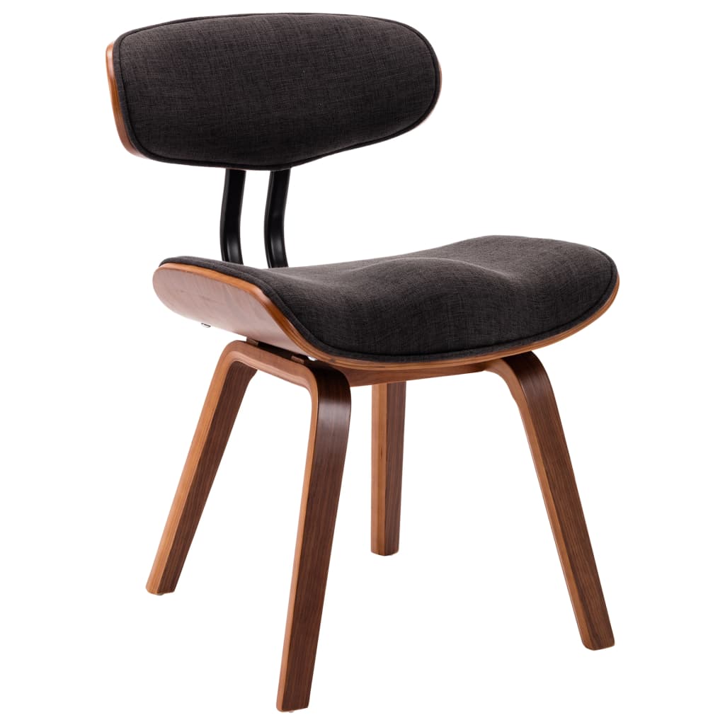 Eetkamerstoelen 4 st gebogen hout en stof grijs is nu te koop bij PeponiXL, paradijselijk wonen!