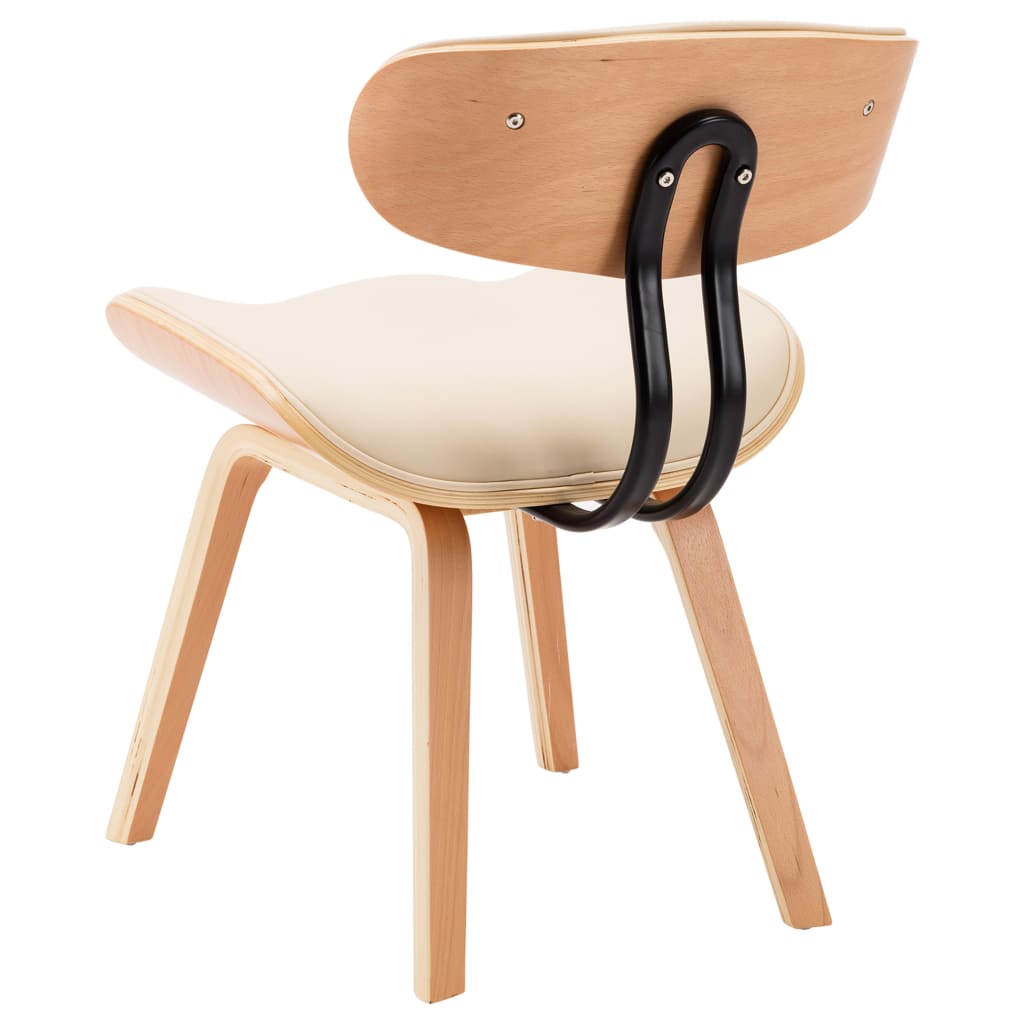 Eetkamerstoelen 6 st gebogen hout en kunstleer crème is nu te koop bij PeponiXL, paradijselijk wonen!