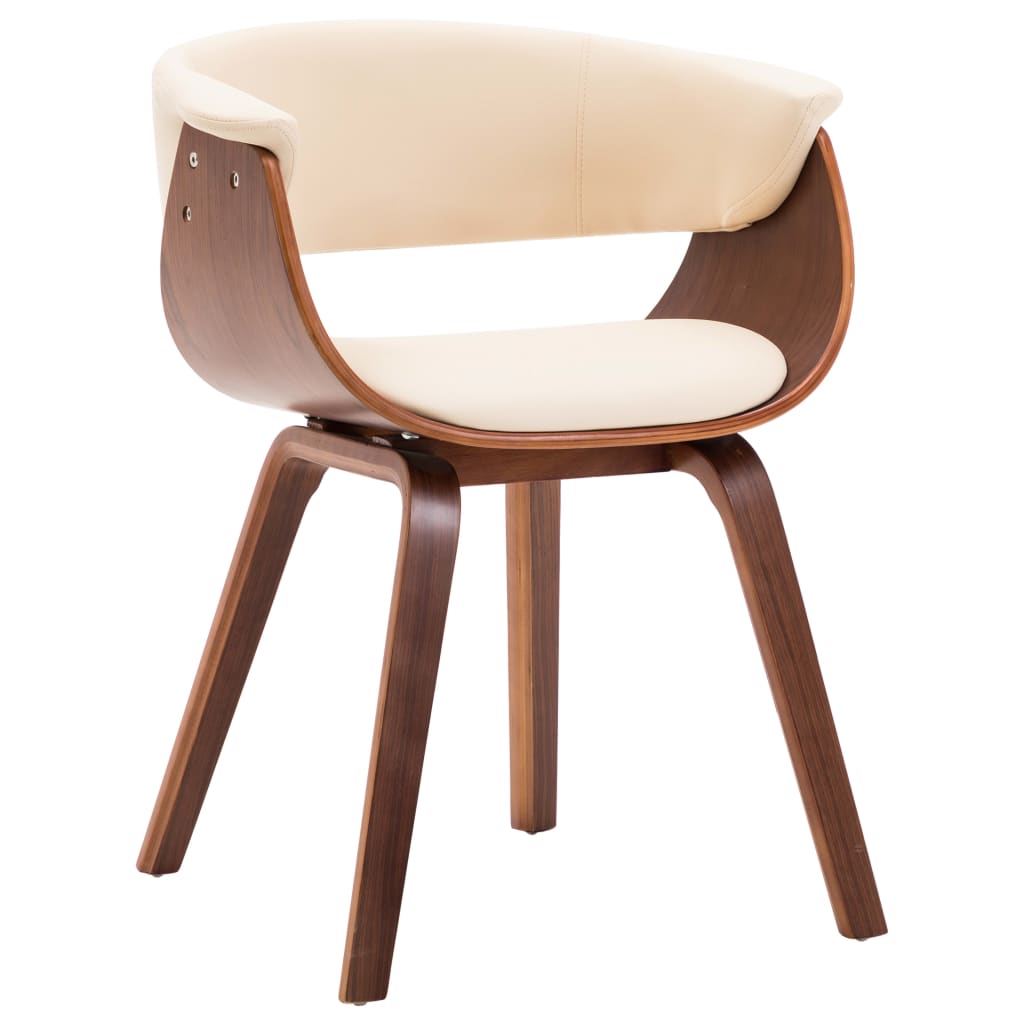 Eetkamerstoelen 6 st gebogen hout en kunstleer crème is nu te koop bij PeponiXL, paradijselijk wonen!