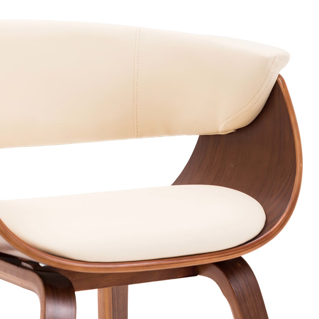 Eetkamerstoelen 6 st gebogen hout en kunstleer crème is nu te koop bij PeponiXL, paradijselijk wonen!