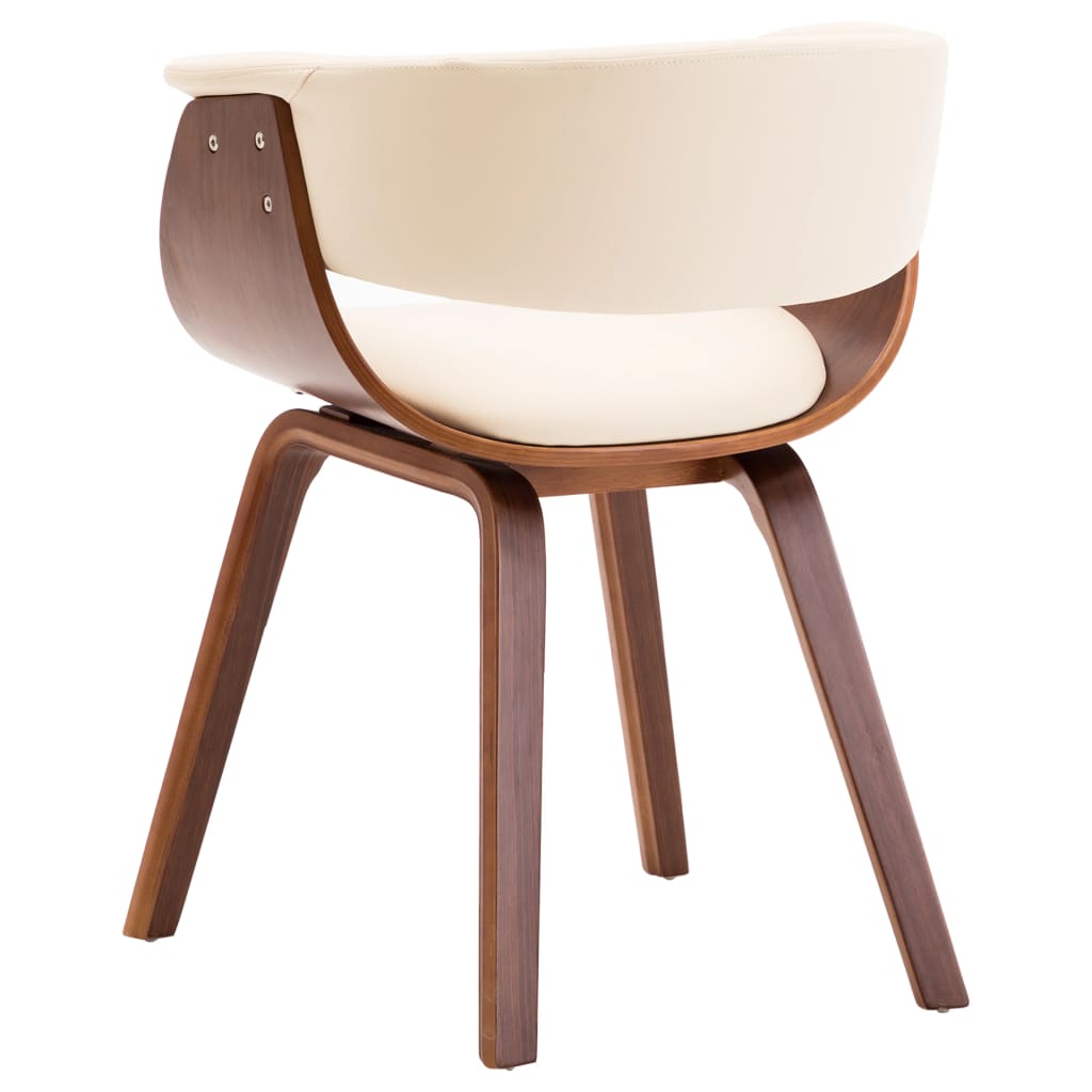 Eetkamerstoelen 6 st gebogen hout en kunstleer crème is nu te koop bij PeponiXL, paradijselijk wonen!
